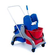 CARRO DE LIMPEZA COM 2 BALDES E PRENSA
