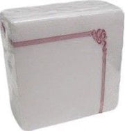GUARDANAPOS BRANCO 40X40 COM ORLA Embalagens e Produtos de papel Brasão Rosa Orla Bordeaux