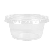 Taças Redondas com Tampas Transparentes PP para molhos Remova