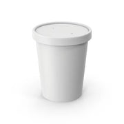 Olla Sopa con Tapa de Papel Blanco sin Plástico 2 Hojas - 480ml (25 Unidades)