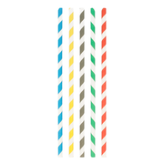 Straight Paper Straws 0.6x20cm Assorted Color (100 Units)