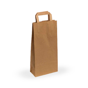 Kraft Flat Handle Bag for Bottle 18X37+9 (100 Unit)