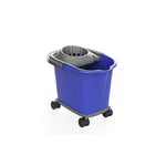 Cubo Azul con Exprimidor y Soporte Rueda - 16L (1 Ud)