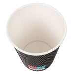 Black Corrugated Double Wall Cardboard Cup Hot Drinks (100 Units)