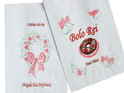 SACO KRAFT BRANCO REVESTIDO A VEGETAL P/ BOLO REI Embalagens e Produtos de Plástico Brasão Rosa 